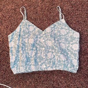 American eagle green floral tank top